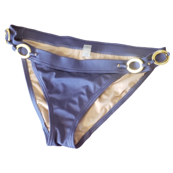 Victoria’s Secret Booster Gold Metal Ring Purple Bottom Bikini Size M - Picture 1 of 13
